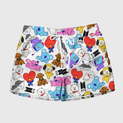 Шорты женские BTS BT21, цвет: 3D-принт