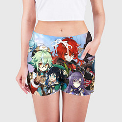 Шорты женские Персонажи Genshin Impact, цвет: 3D-принт — фото 2
