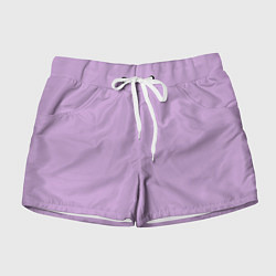Шорты женские Глициниевый цвет без рисунка, цвет: 3D-принт