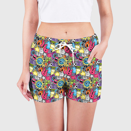 Женские шорты Музыкант / 3D-принт – фото 3
