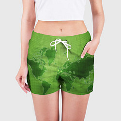 Шорты женские Карта мира, цвет: 3D-принт — фото 2