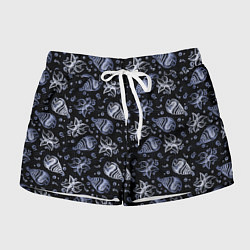 Шорты женские Раковины и звезды, цвет: 3D-принт
