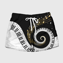 Шорты женские МУЗЫКАЛЬНЫЙ УЗОР, цвет: 3D-принт