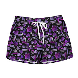 Женские шорты Геометрический фиолетовый
