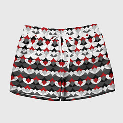 Женские шорты Абстрактный красно-серый узор