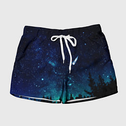 Шорты женские ЛЕС НОЧЬЮ, цвет: 3D-принт