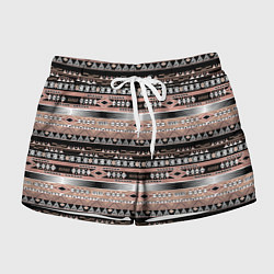 Шорты женские Полосатый этнический орнамент, цвет: 3D-принт