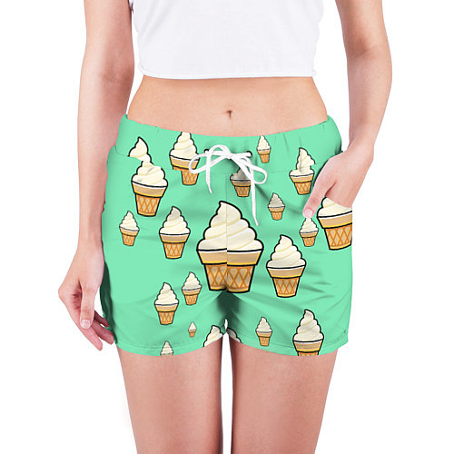 Женские шорты Мороженое - Ice Cream Party / 3D-принт – фото 3