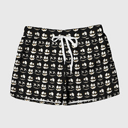 Шорты женские Прикольные смайлы Хэллоуин 2 Halloween 2, цвет: 3D-принт