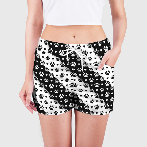 Женские шорты Следы от Лап / 3D-принт – фото 3