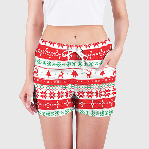 Женские шорты Christmas Deer / 3D-принт – фото 3