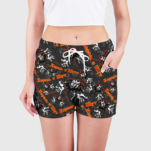 Женские шорты КОРОЛЬ И ШУТ РУССКИЙ РОК УЗОР / 3D-принт – фото 3