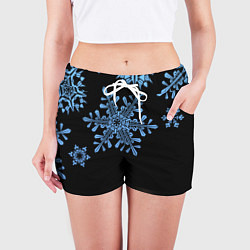 Шорты женские Минималистичные Снежинки, цвет: 3D-принт — фото 2