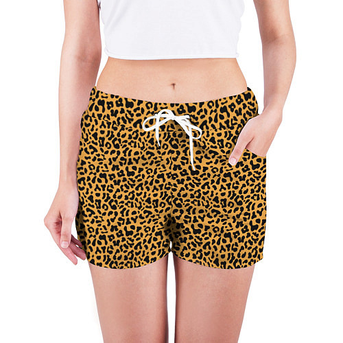 Женские шорты Леопард Leopard / 3D-принт – фото 3