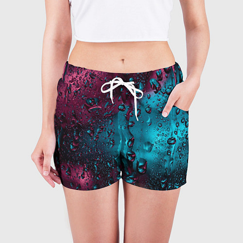 Женские шорты Ностальгия фиолетового дождя / 3D-принт – фото 3