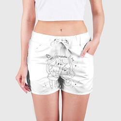 Шорты женские День святого Валентина в мире, цвет: 3D-принт — фото 2