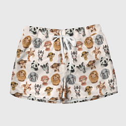 Женские шорты Милые дикие животные