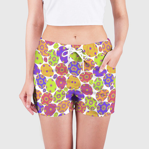 Женские шорты Разукрашенные пасхальные яйца / 3D-принт – фото 3
