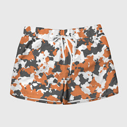 Шорты женские Orange Camo, цвет: 3D-принт