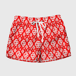 Шорты женские Red Pattern Dope Camo Dope Street Market Спина, цвет: 3D-принт