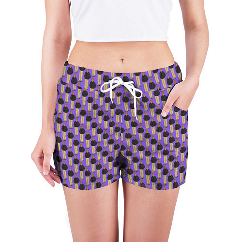 Женские шорты Свидетель из Фрязино фиолетовый / 3D-принт – фото 3