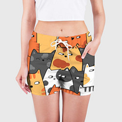 Шорты женские ТЕКСТУРНЫЕ КОТИКИ TEXTURED SEALS, цвет: 3D-принт — фото 2