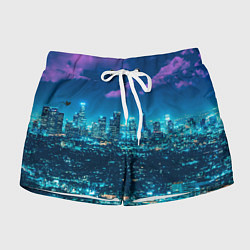 Шорты женские Вечер в Лос-Анжелесе, цвет: 3D-принт