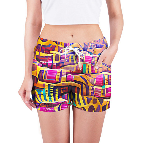 Женские шорты Африканские яркие мотивы / 3D-принт – фото 3