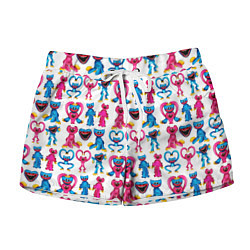 Шорты женские POPPY PLAYTIME HAGGY WAGGY AND KISSY MISSY PATTERN, цвет: 3D-принт