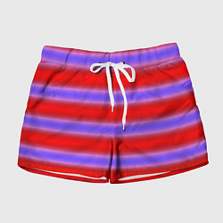 Шорты женские Striped pattern мягкие размытые полосы красные фио, цвет: 3D-принт