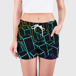 Шорты женские Неоновый эквалайзер, цвет: 3D-принт — фото 2