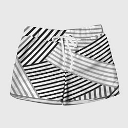 Женские шорты Полосатый узор в черно-белых цветах