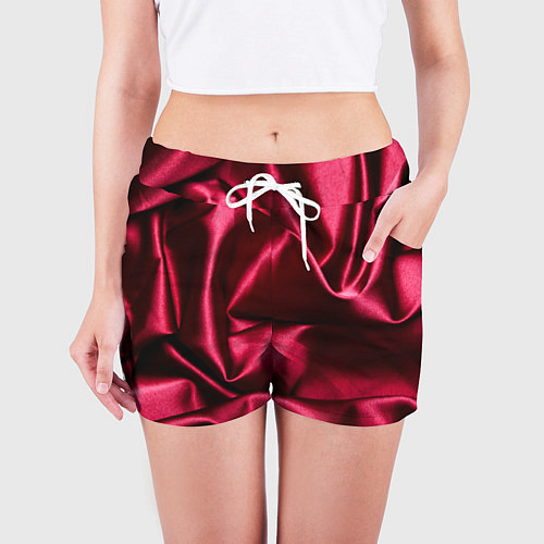 Женские шорты Шелк Бордо / 3D-принт – фото 3