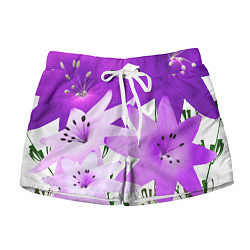 Женские шорты Flowers purple light