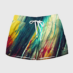 Шорты женские Темные и яркие потеки краски, цвет: 3D-принт