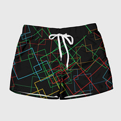 Шорты женские Разноцветные квадраты, цвет: 3D-принт
