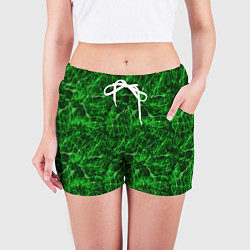 Шорты женские Зелёный лёд - текстура, цвет: 3D-принт — фото 2