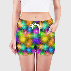Шорты женские Салют разноцветный, цвет: 3D-принт — фото 2