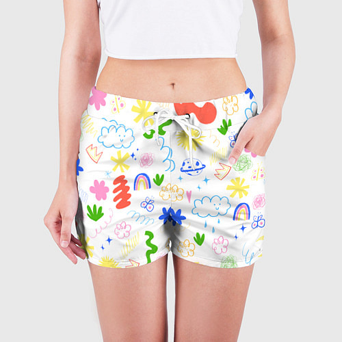 Женские шорты Детские рисунки / 3D-принт – фото 3