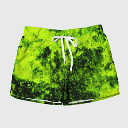 Шорты женские Яркий неоновый салатовый гранж, цвет: 3D-принт