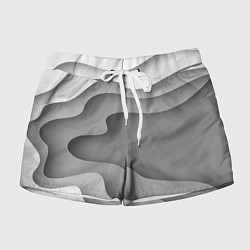 Шорты женские Множество оттенков серого в разломе, цвет: 3D-принт