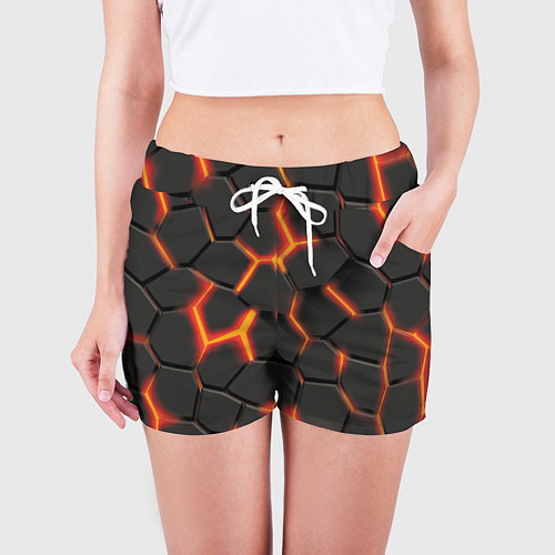 Женские шорты Разлив лавы / 3D-принт – фото 3
