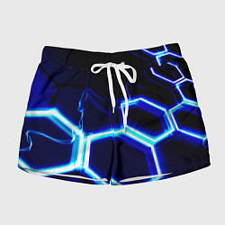 Женские шорты Neon abstraction plates storm