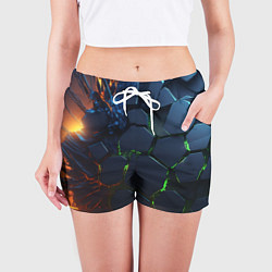 Шорты женские Взрыв плит, цвет: 3D-принт — фото 2