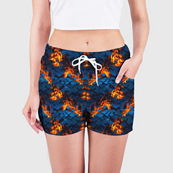 Шорты женские Блоки - свечение, цвет: 3D-принт — фото 2