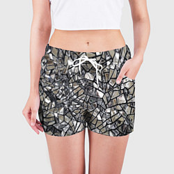 Шорты женские Зеркальные пластины - паттерн, цвет: 3D-принт — фото 2