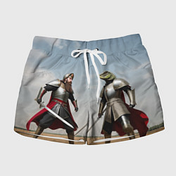 Шорты женские Древний Рус против Ящера, цвет: 3D-принт