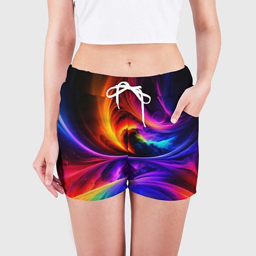 Женские шорты Неоновая краска / 3D-принт – фото 3