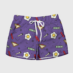 Шорты женские Eggs breakfast, цвет: 3D-принт