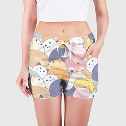 Шорты женские Яркие кошечки, цвет: 3D-принт — фото 2